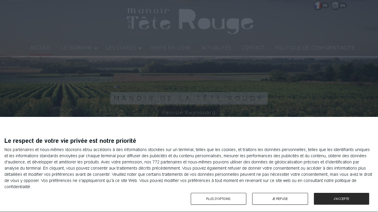 Capture d'écran de http://www.manoirdelateterouge.com/